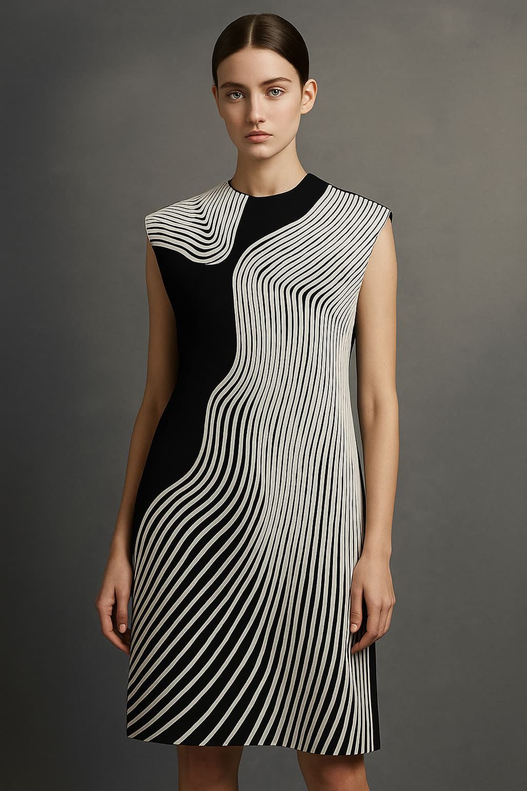 Optical Illusion Line Dress